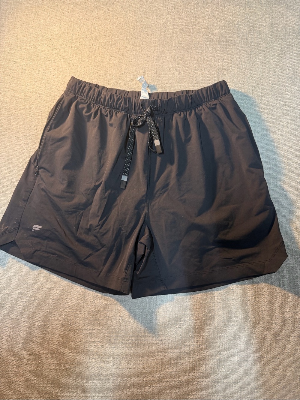 Fabletics Black Men's Athletic Shorts with Drawstring Waist